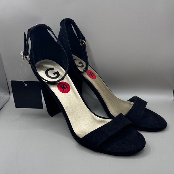 G by Guess Shoes - G by GUESS black faux suede heeled sandals